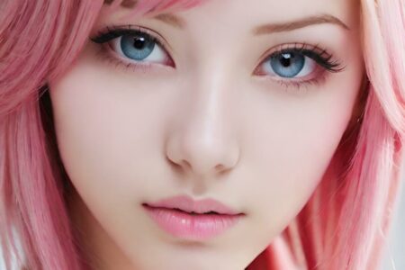 AI girl with pink hair wallpaper