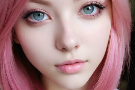 AI girl with pink hair wallpaper