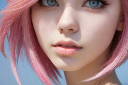 AI girl with pink hair wallpaper