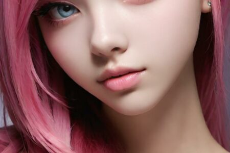 AI girl with pink hair wallpaper