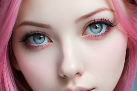 AI girl with pink hair wallpaper