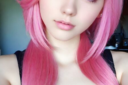 AI girl with pink hair wallpaper