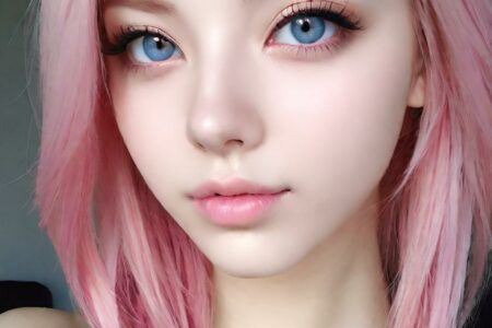 AI girl with pink hair wallpaper