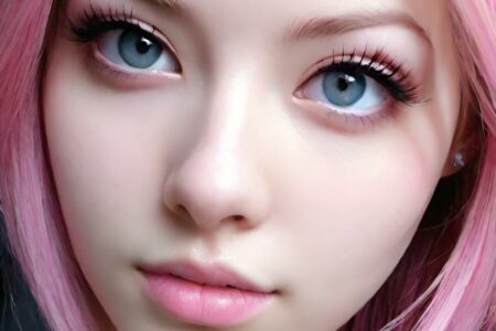 AI girl with pink hair wallpaper