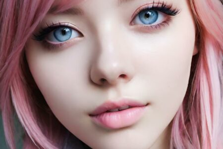 AI girl with pink hair wallpaper