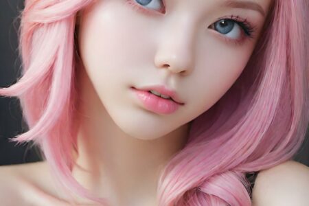 AI girl with pink hair wallpaper