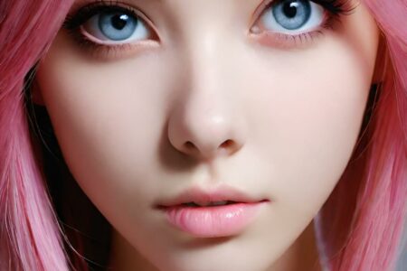 AI girl with pink hair wallpaper