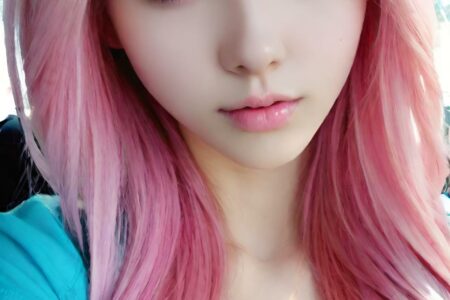 AI girl with pink hair wallpaper