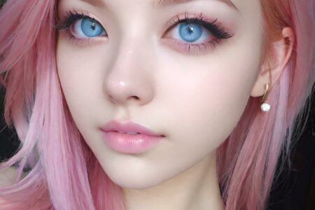AI girl with pink hair wallpaper