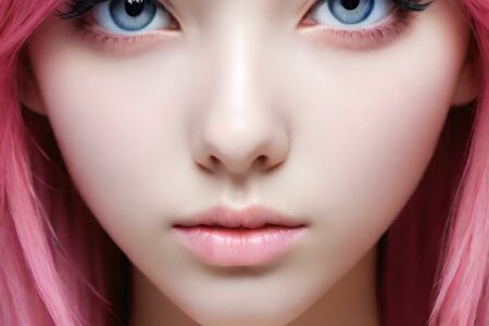 AI girl with pink hair wallpaper