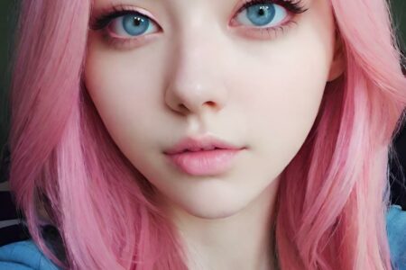 AI girl with pink hair wallpaper