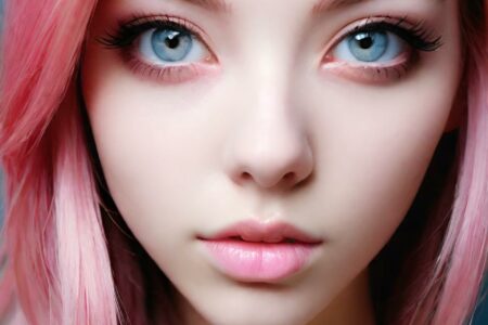 AI girl with pink hair wallpaper