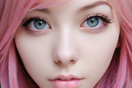 AI girl with pink hair wallpaper