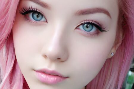 AI girl with pink hair wallpaper