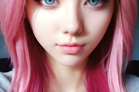 AI girl with pink hair wallpaper