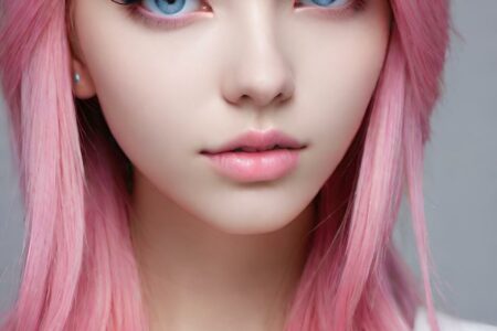 AI girl with pink hair wallpaper