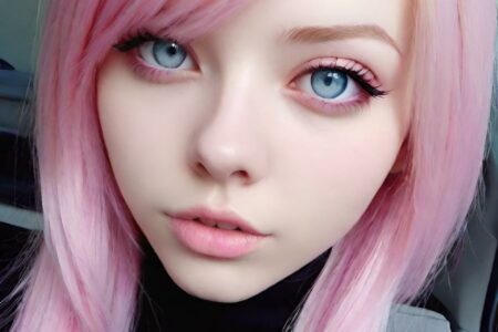 AI girl with pink hair wallpaper