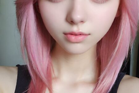 AI girl with pink hair wallpaper