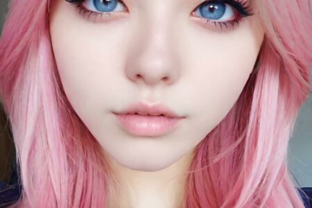 AI girl with pink hair wallpaper