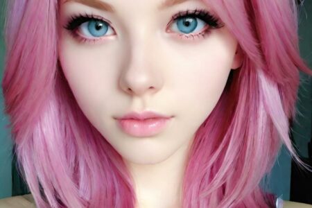 AI girl with pink hair wallpaper