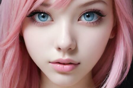 AI girl with pink hair wallpaper