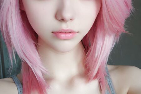 AI girl with pink hair wallpaper