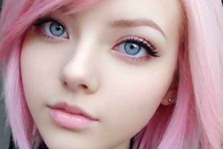 AI girl with pink hair wallpaper