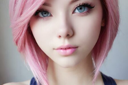 AI girl with pink hair wallpaper