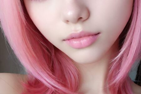 AI girl with pink hair wallpaper