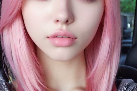 AI girl with pink hair wallpaper