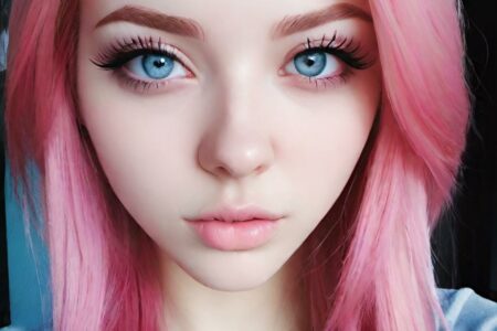 AI girl with pink hair wallpaper