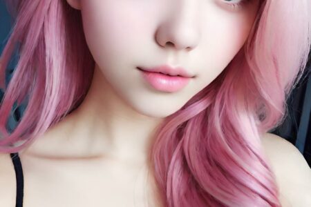 AI girl with pink hair wallpaper