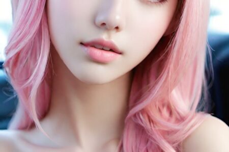 AI girl with pink hair wallpaper