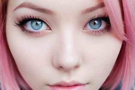 AI girl with pink hair wallpaper