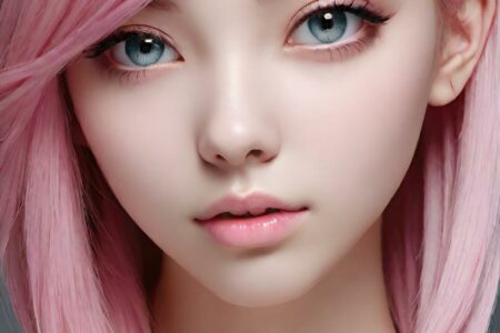 AI girl with pink hair wallpaper