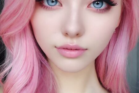 AI girl with pink hair wallpaper
