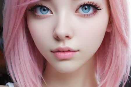 AI girl with pink hair wallpaper