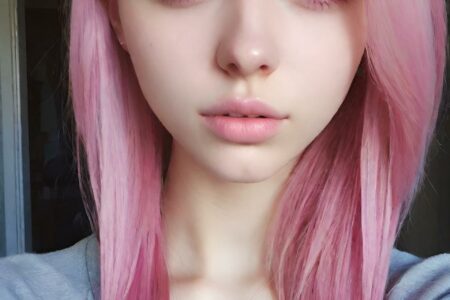 AI girl with pink hair wallpaper