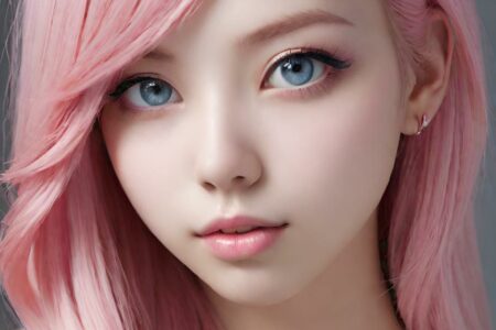AI girl with pink hair wallpaper