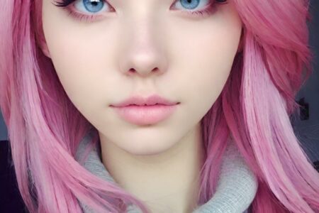 AI girl with pink hair wallpaper