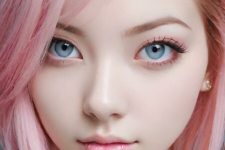 AI girl with pink hair wallpaper