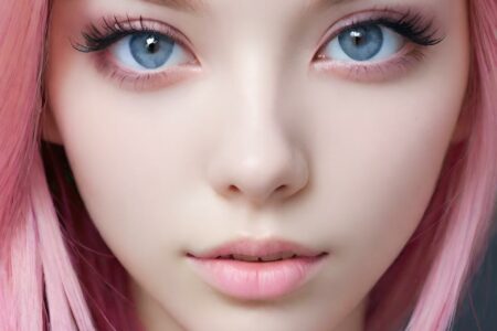 AI girl with pink hair wallpaper