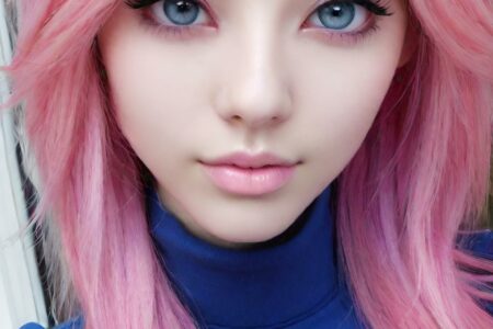 AI girl with pink hair wallpaper