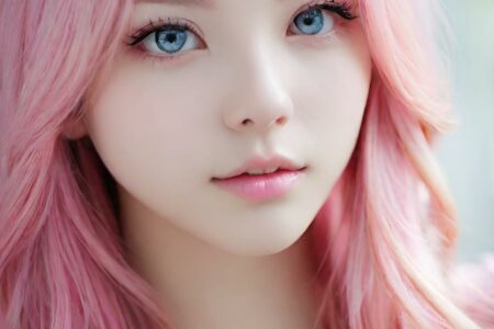 AI girl with pink hair wallpaper