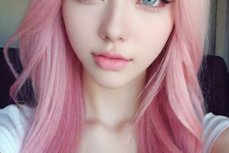 AI girl with pink hair wallpaper