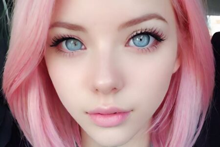 AI girl with pink hair wallpaper