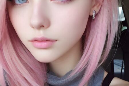 AI girl with pink hair wallpaper