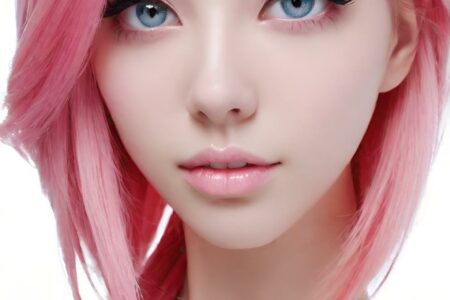 AI girl with pink hair wallpaper