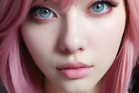 AI girl with pink hair wallpaper