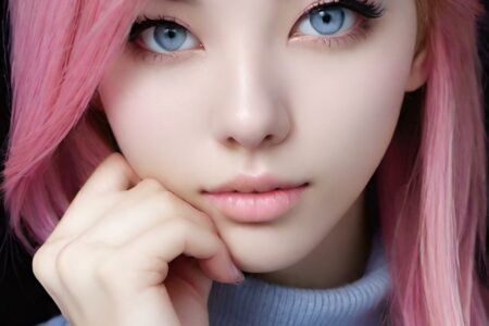 AI girl with pink hair wallpaper